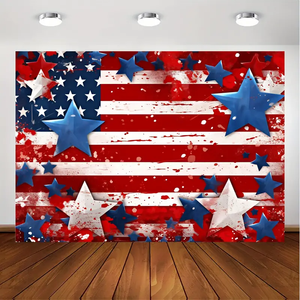 Backdrop Curtain 6' x 7.5' PATRIOTIC 4th of July
