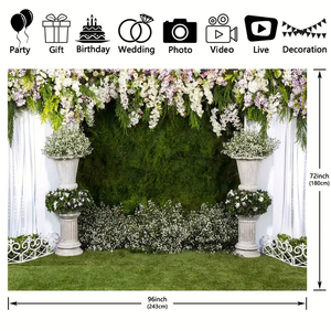 Backdrop Curtain 8' x 10'  WEDDING FLOWERS ARCH